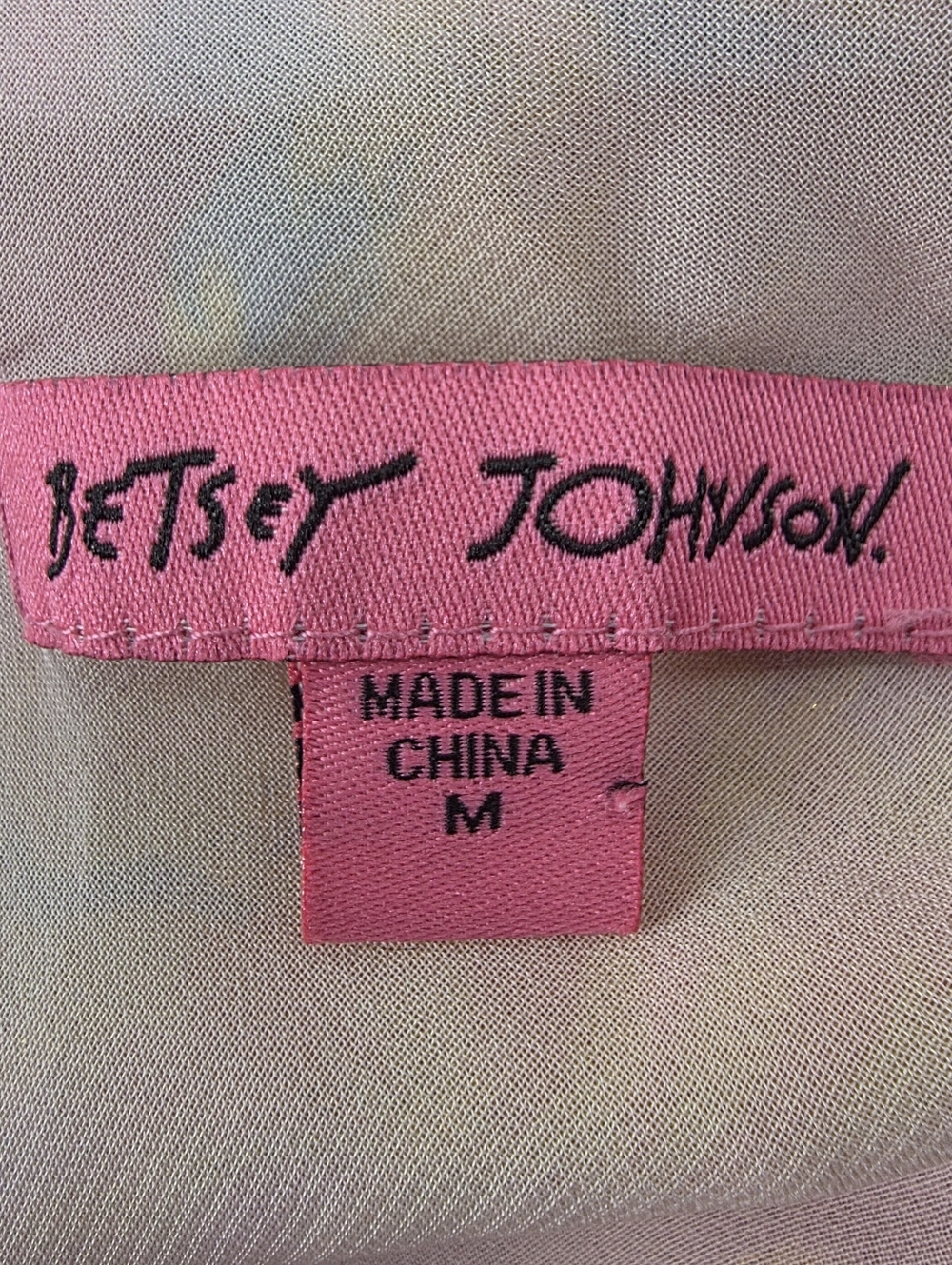 Betsey Johnson Pink Floral Maxi Dress M Sweetheart Sheer Layered Romantic - Picture 16 of 16
